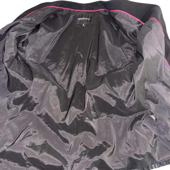 LAFAYETTE 148 New York Blazer Black Woven Design Double Zip Evening Jack… - Picture 4 of 5